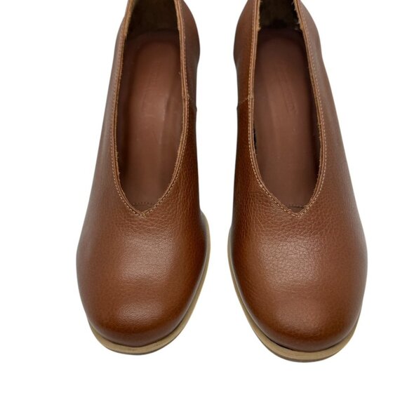Rachel Comey Cognac Falk Pump Block Heel Leather Size 6.5 Neutral Minimalist EUC - Picture 4 of 12
